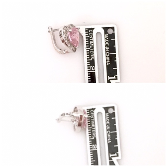 LAST ONE!! 5⭐️FAVE Pink Topaz Heart Earrings - Picture 4 of 4
